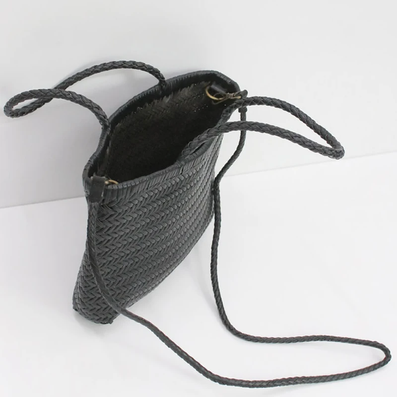 حقائب حقيقية من الجلد المنسوجة من الجلد للنساء حقائب مصممة فاخرة ومحافظ 2025 جديدة في مقبض أعلى من جلد البقر مع حقيبة كتف إبط داخلية الجيب الداخلي جودة عالية ًالشحن مجانا وصول الشحن السريع #4