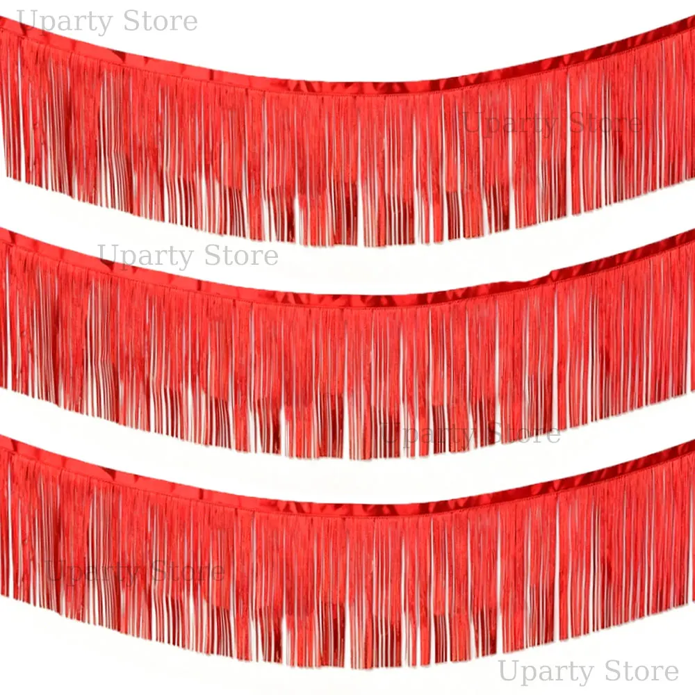 3er-Set Folien-Hängefransen-Girlande, 3M Metallische Quastenvorhänge, Banner für Geburtstag, Hochzeit, Festwagen, Party-Hintergrunddekoration – Detail 10
