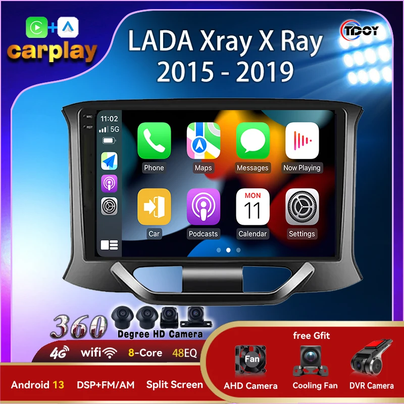 

2Din Android Car Play Auto For LADA Xray X Ray 2015-2019 Autoradio Multimedia Player Car Radio DSP Subwoofer 48EQ Video Stereo