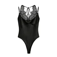 Women's Jumpsuit 2026 Spring New Solid Color Halter Neck Lace Splice Sexy Slim-Fit Romper Personalized Fashion - Image 6