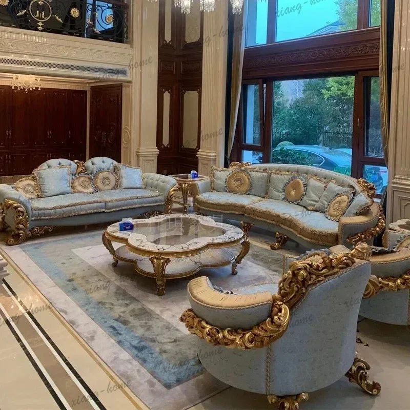 Blue Antique Living Room Sofas High Back Italian Apartments Lounge Living Room Sofas Luxury Nordic Muebles Para Hogar Furniture
