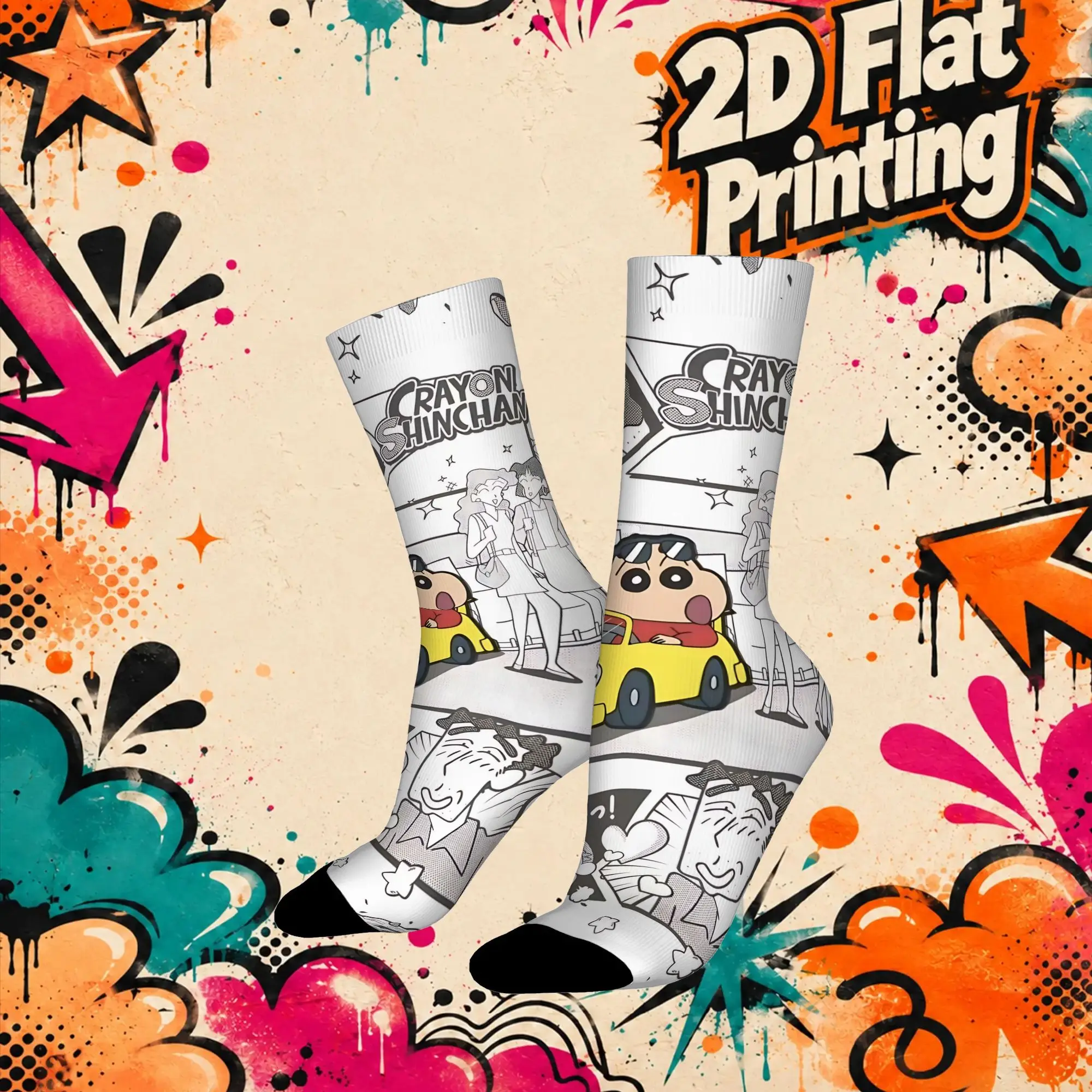 Sport Crayon S Shin chan Crazy Running Men's compression Socks Unisex items Crew Sock Cycling socks