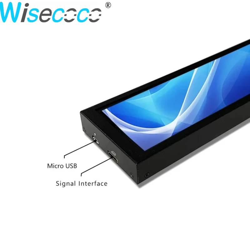 Wisecoco Monitor LCD Sentuh 8.8 Inci 1920X480 IPS Layar Kedua Portabel untuk Laptop Raspberry Pi TV Layar Sekunder AIDA64