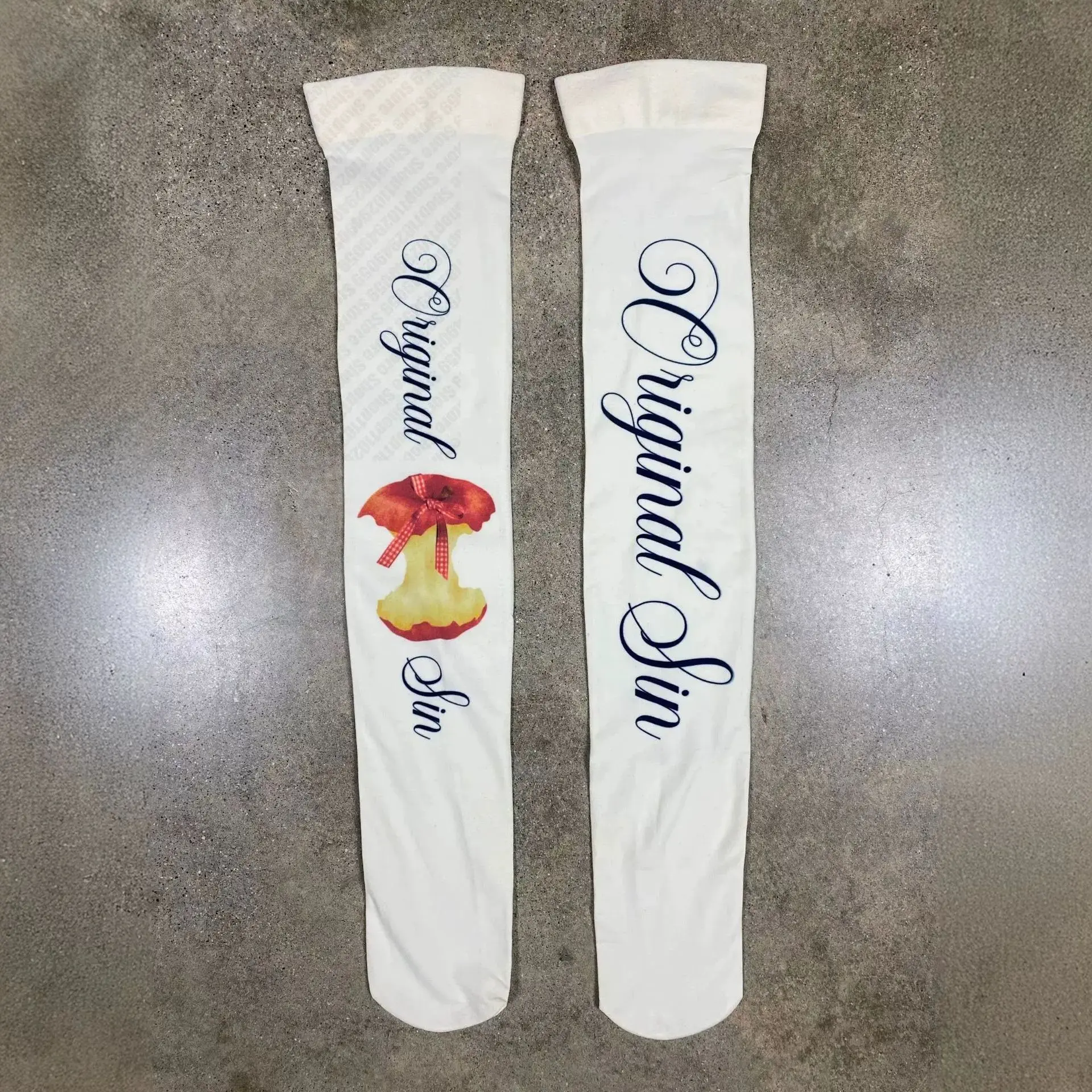Personalized Printed Women's Stockings Gothic White Simple Velvet Comfortable Letter Pattern Over Knee Socks Wholesale