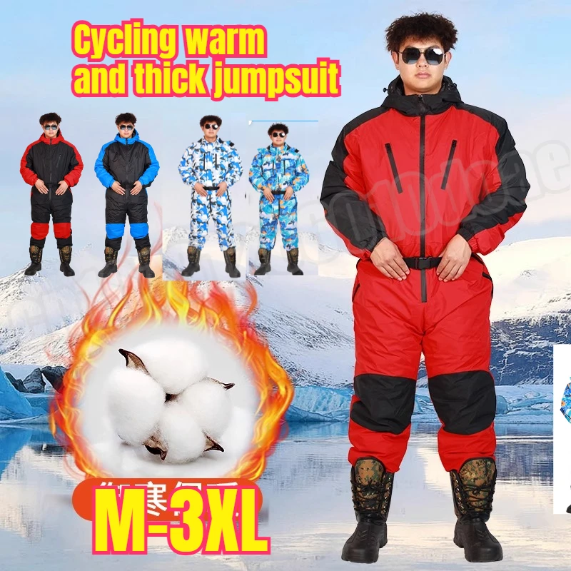 

Man One-Piece Ski Suit 2025 Men Outdoor Snowboard Jacket Windproof Waterproof Overalls Thick Warm Ski Suit Fleece Ski Winter