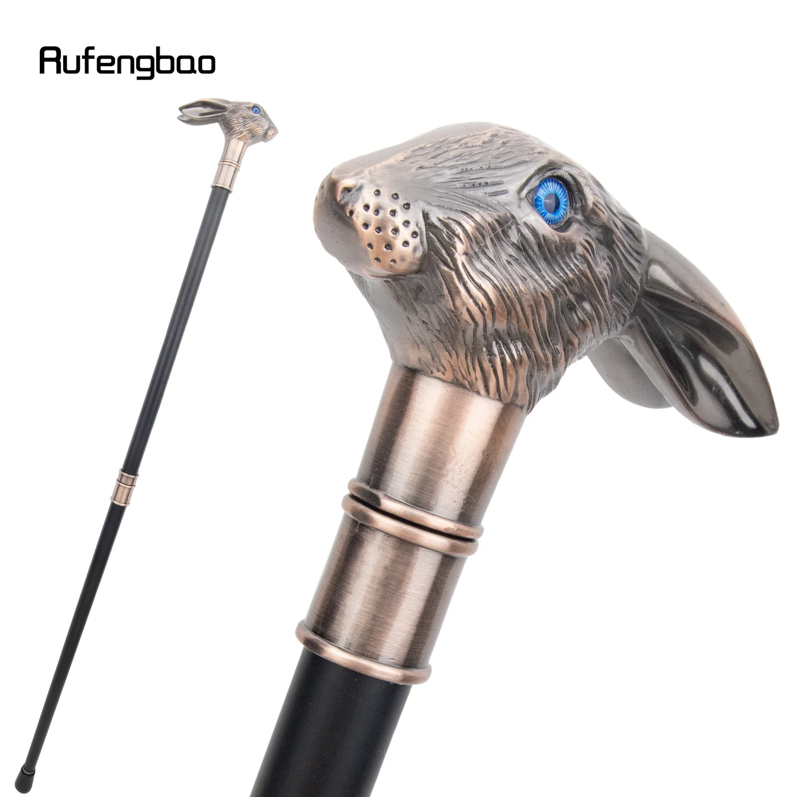 Red Copper Rabbit Long Ear Gentleman Walking Cane Fashion Walking Stick Gentleman Crosier Knob Walking Stick 92cm