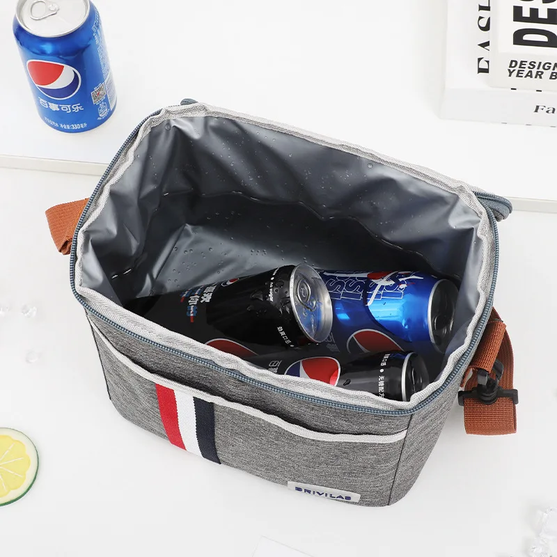 Outdoor thermal bag Cross body square picnic Lunch bag cutlery bag Insulated food cryostat