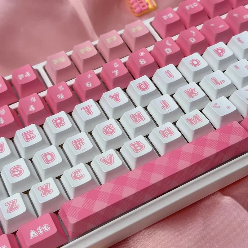 

Pink Keycaps Dopamine Special Thermal Sublimation Cherry Profile Keycap PBT for Mechanical Keyboard 98 64 75PBT Keycaps