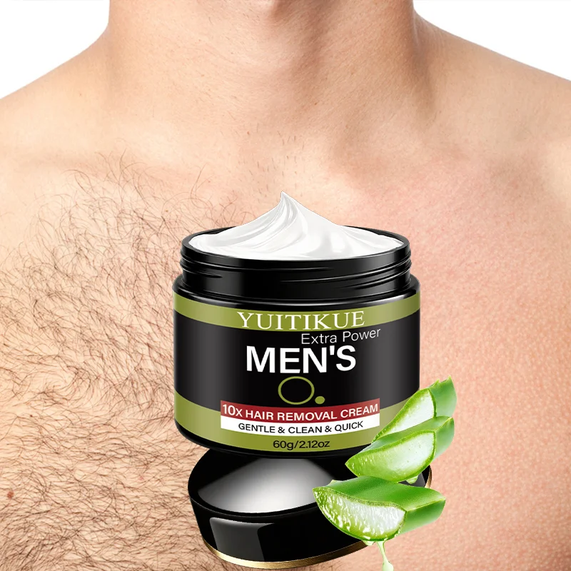 Crème dépilatoire pour hommes YUITIKUE, formule douce et délicate, pour la poitrine, les bras, les jambes et les aisselles