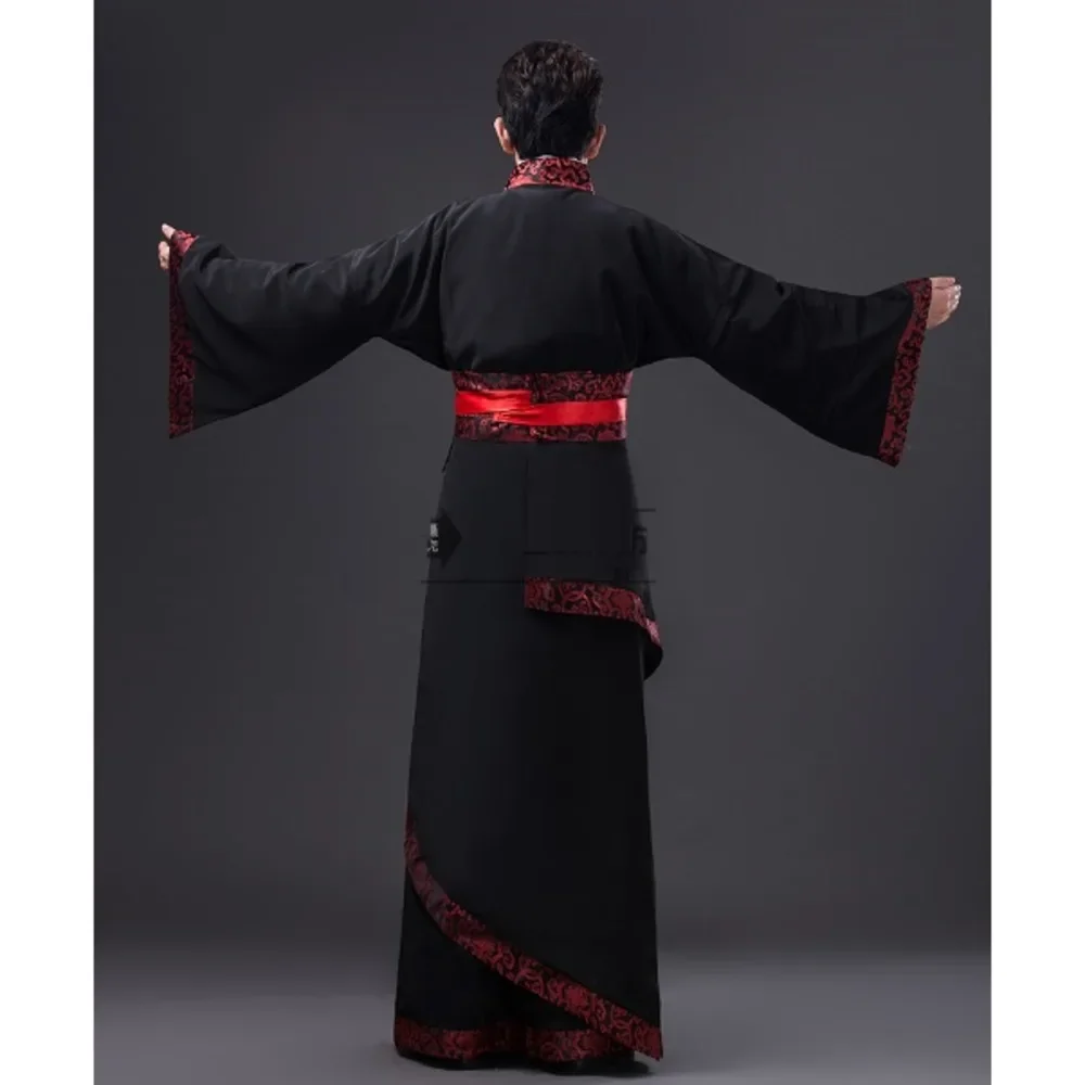 Chinese National Hanfu Black Ancient Costume Hanfu Robe Men Clothing Traditional National Tang Suit Stage Costumes