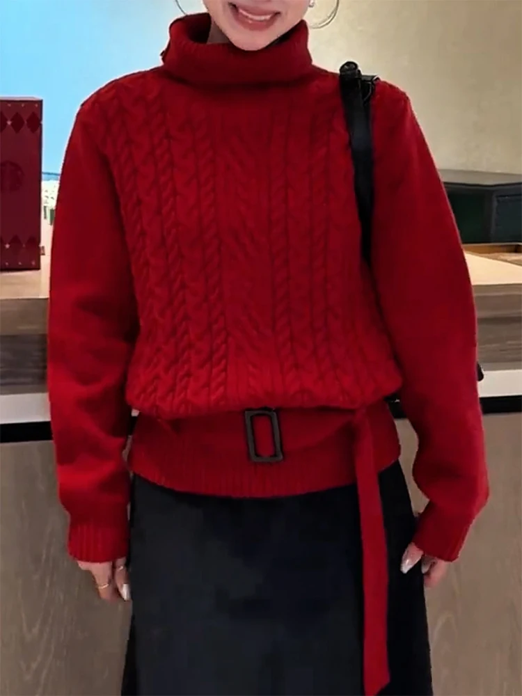 

Ретро-свитер с высоким воротом и мягкой вязкой, осенне-зимняя новинка, большие размеры, элегантный, стройнящий, женский свитер из кашемира