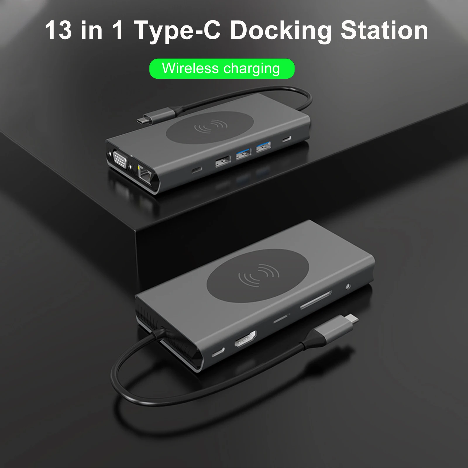 Powered USB Hub PD Wireless Charging with Multi USB 3.0 Port Slot For Macbook iPad Pro Air M2 M1 Sumsang PC Accessories USB 3.0