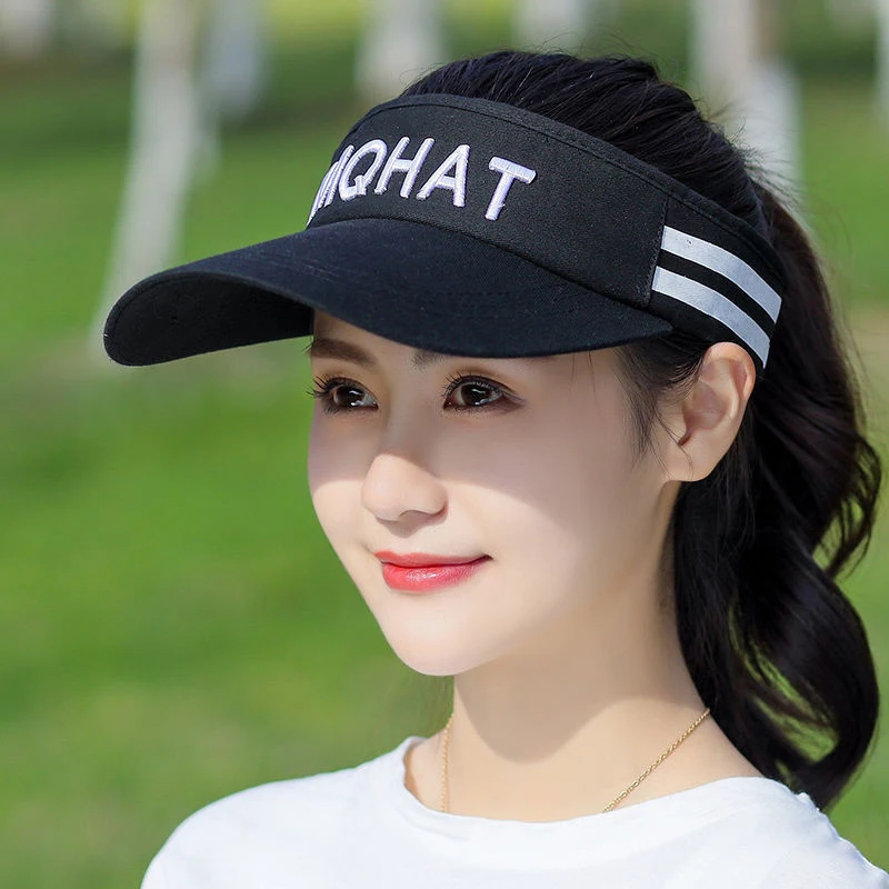 1Pc Sun Shading Sunscreen Hollow Top Hat Fashion Sports Topless Breathable Sun Hat Adjustable Casual Sports Running Hat