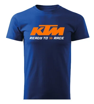 KTM Ready to Race Logo Men’s T-Shirt Cotton Short Sleeve Crew Neck Casual Motorcycle Graphic Tee Summer Streetwear Tee