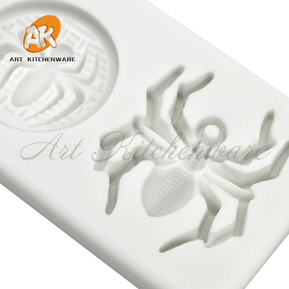 3D Halloween Small Spider Design Silicone Mold DIY Fondant Chocolate Mould Handmade Clay Model Cake Decorating Tools Bakeware