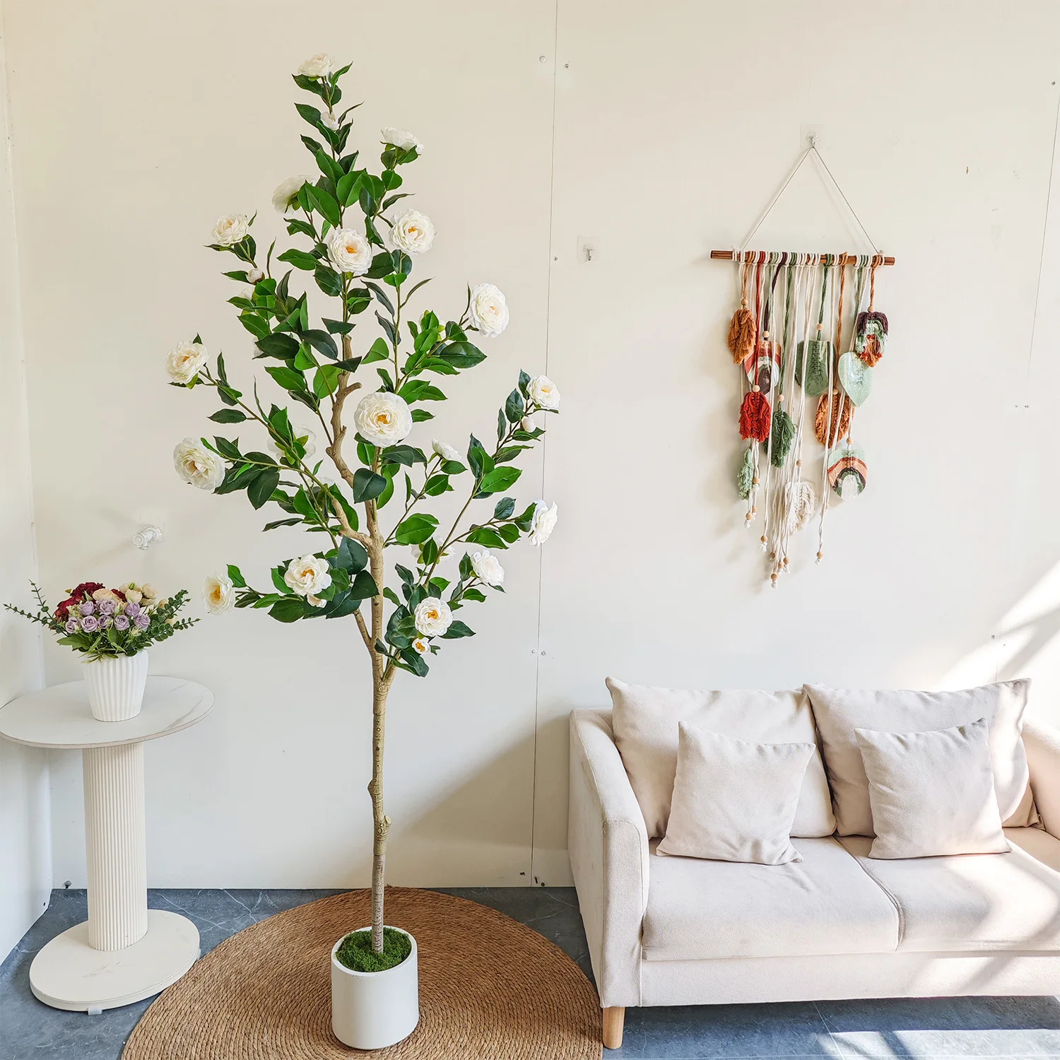 

Artificial Camellia Tree Potted Plants Ranging From 125CM To 195CM Large Artificial Plants Home Living Room Garden Decoration