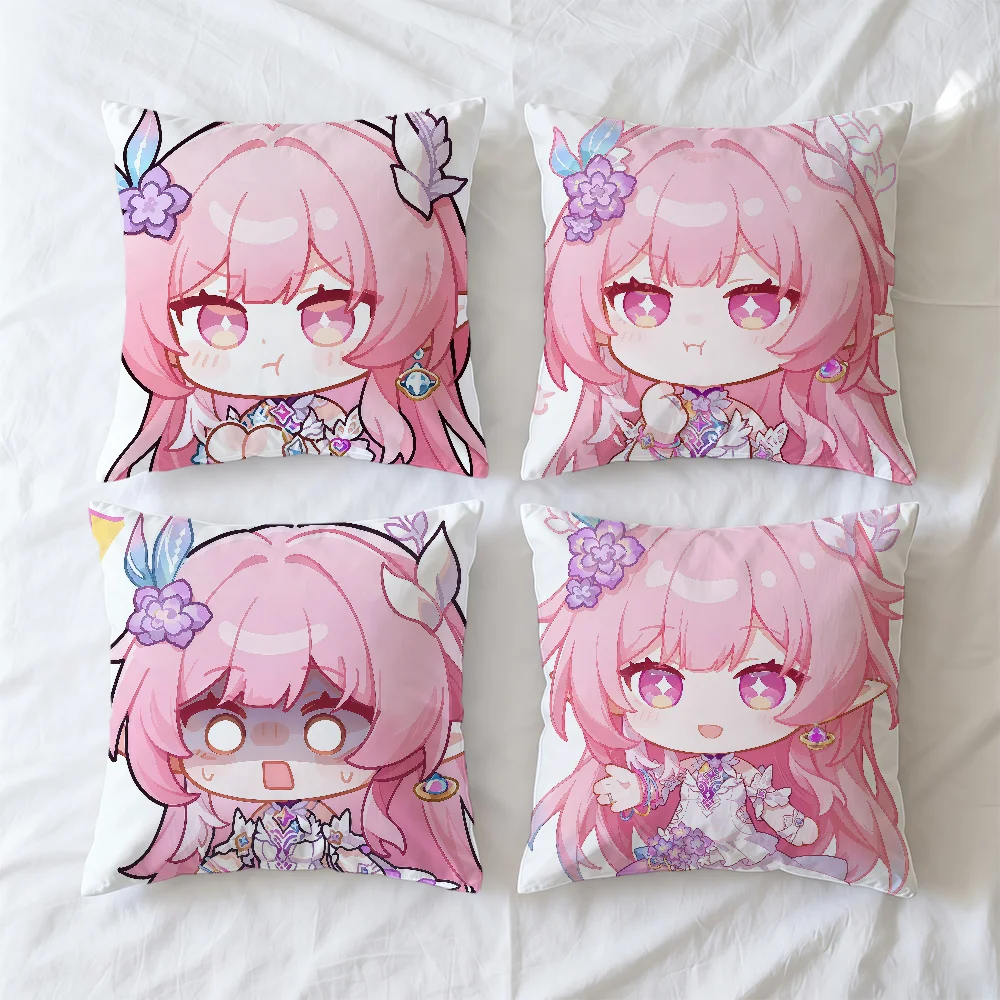Honkai Star Rail Cyrene Q Version Cushion Cover Square Decorative Throw Cushion Cover Pillow Case Sofa Bed Car Bed Living Room