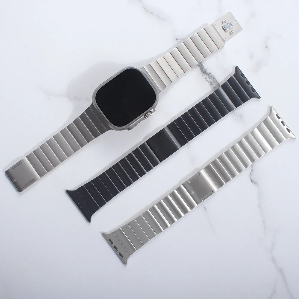 Stainless Steel Link Bracelet for Apple Watch Band 44mm 45mm 46mm 49mm Metal Magnetic Strap IWatch Series Ultra 2 10 9 8 7 6 SE