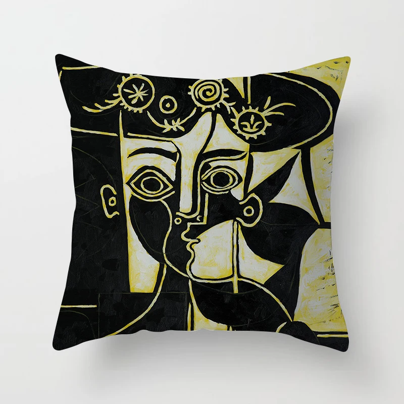 Abstract Woman Pillow Art case Sofa Decoration Polyester  Picasso Oil Painting Print