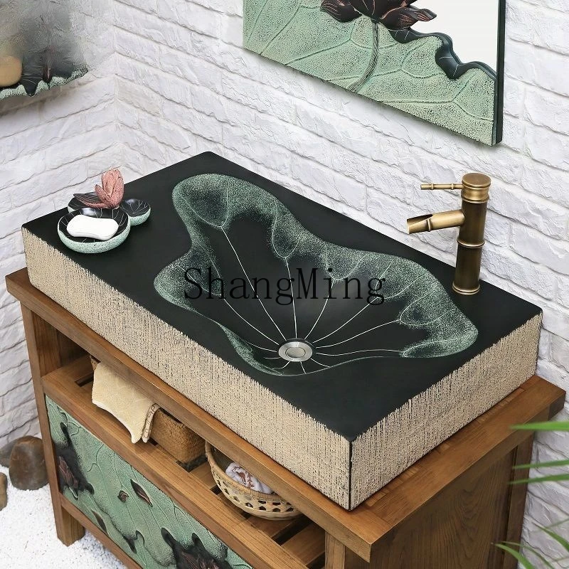 

SM rectangular countertop washbasin creative new Chinese countertop washbasin toilet bathroom balcony