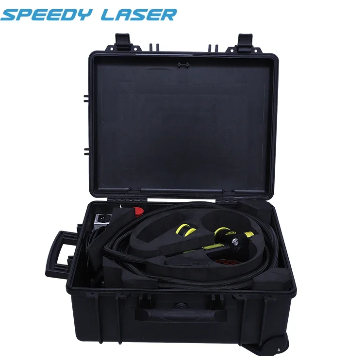 Portable easy to carry metal laser cleaning machine 200W JPT pulsed laser rust removal cleaner machine for non-contact cleaning