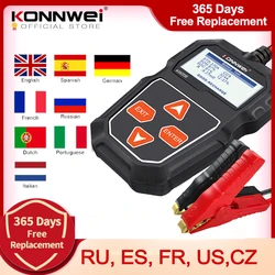 Konnwei kw208 testador de bateria de carro 12v 100 a 2000cca testador de circuito de carregamento analisador de bateria 12 volts ferramentas de bateria