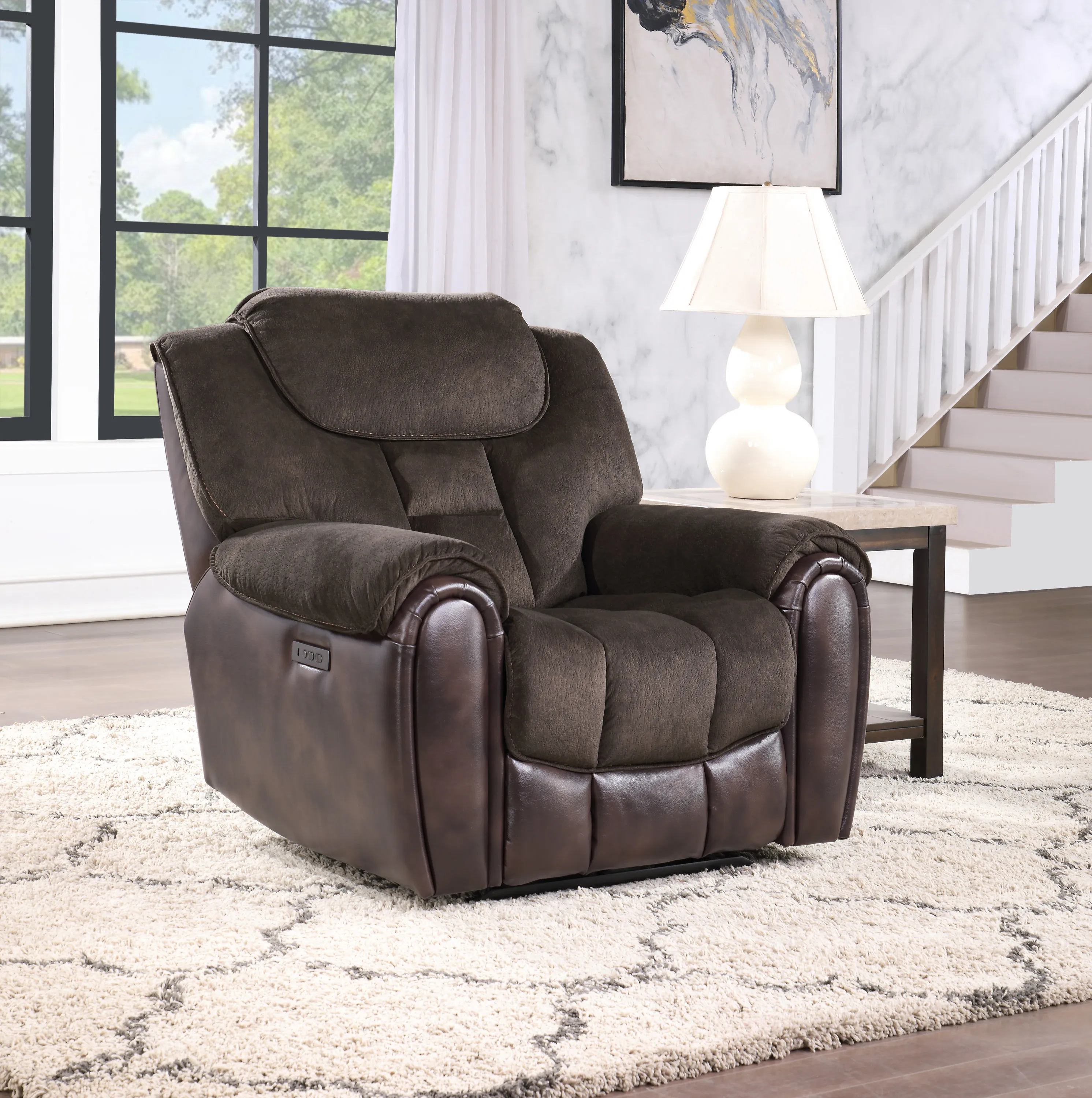 

Apollo Pwr/Pwr Recliner Espresso armchair Living room sofa single person sofa