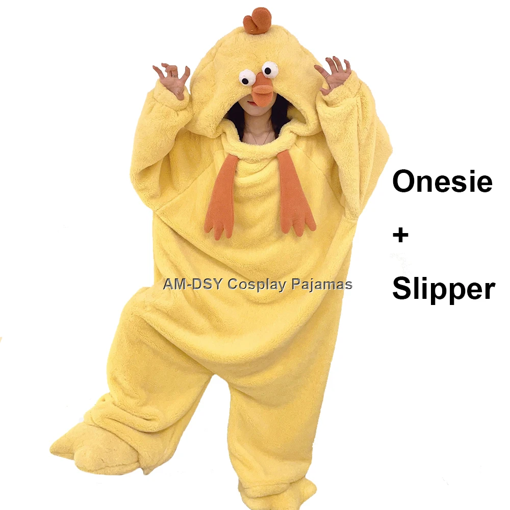 Unisex Adult Onesie With Slippers 2-piece Set One Piece Pajamas Cosplay Cartoon Costume Halloween Christmas Sleepwear Jumpsuit