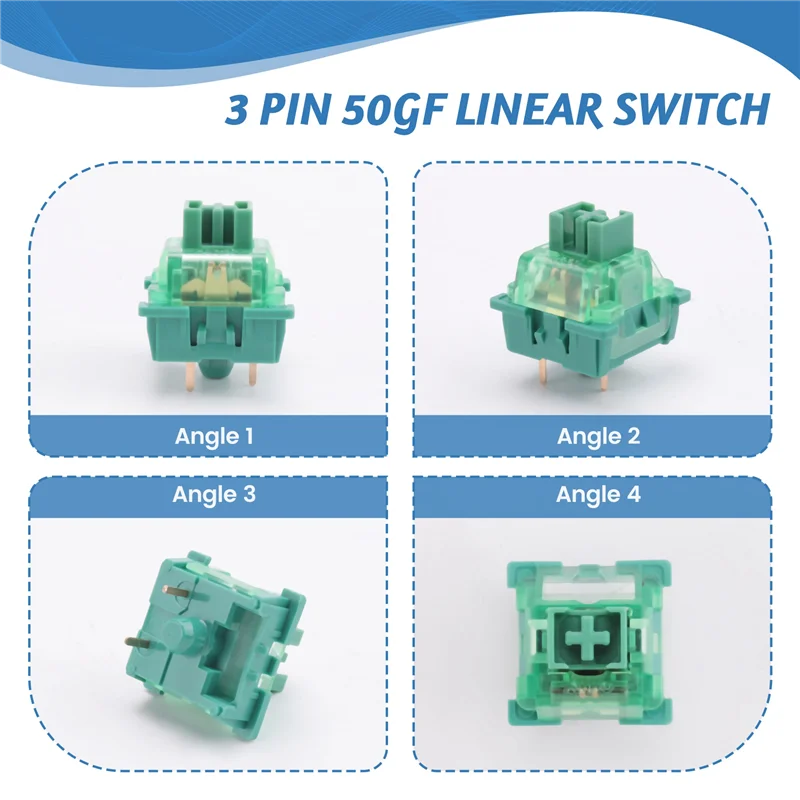 Akko V3 Pro Keyboard Switch Matcha Green Switches 3 Pin 50Gf Linear Switch For MX Mechanical Keyboard (45 Pcs)