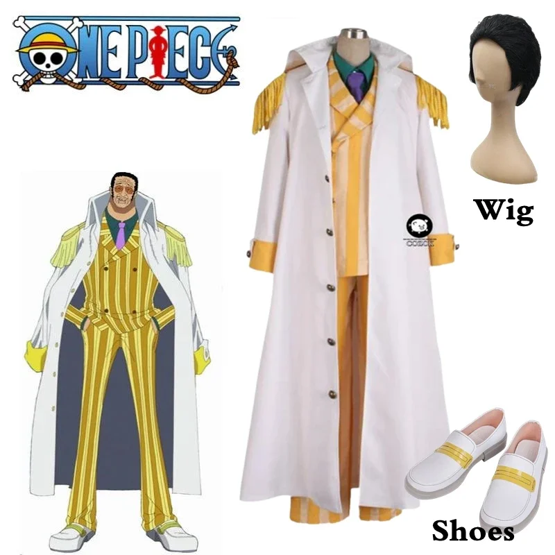 

Cosplay Costume Kizaru Taisho Borsalino Costume Cosplay Admiral Uniform Suit Set Outfit Halloween Hot Anime
