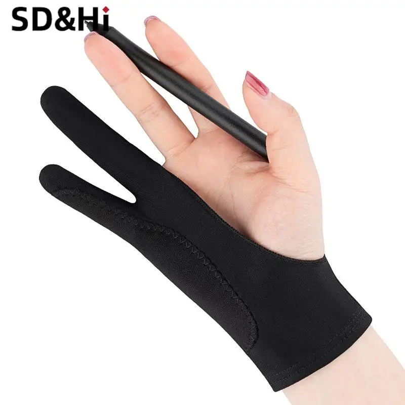 Anti-touch Two-Finger Hand Painting Gloves For Tablet Digital Board Screen Touch Drawing Anti-fouling Oil Painting Art Supplies