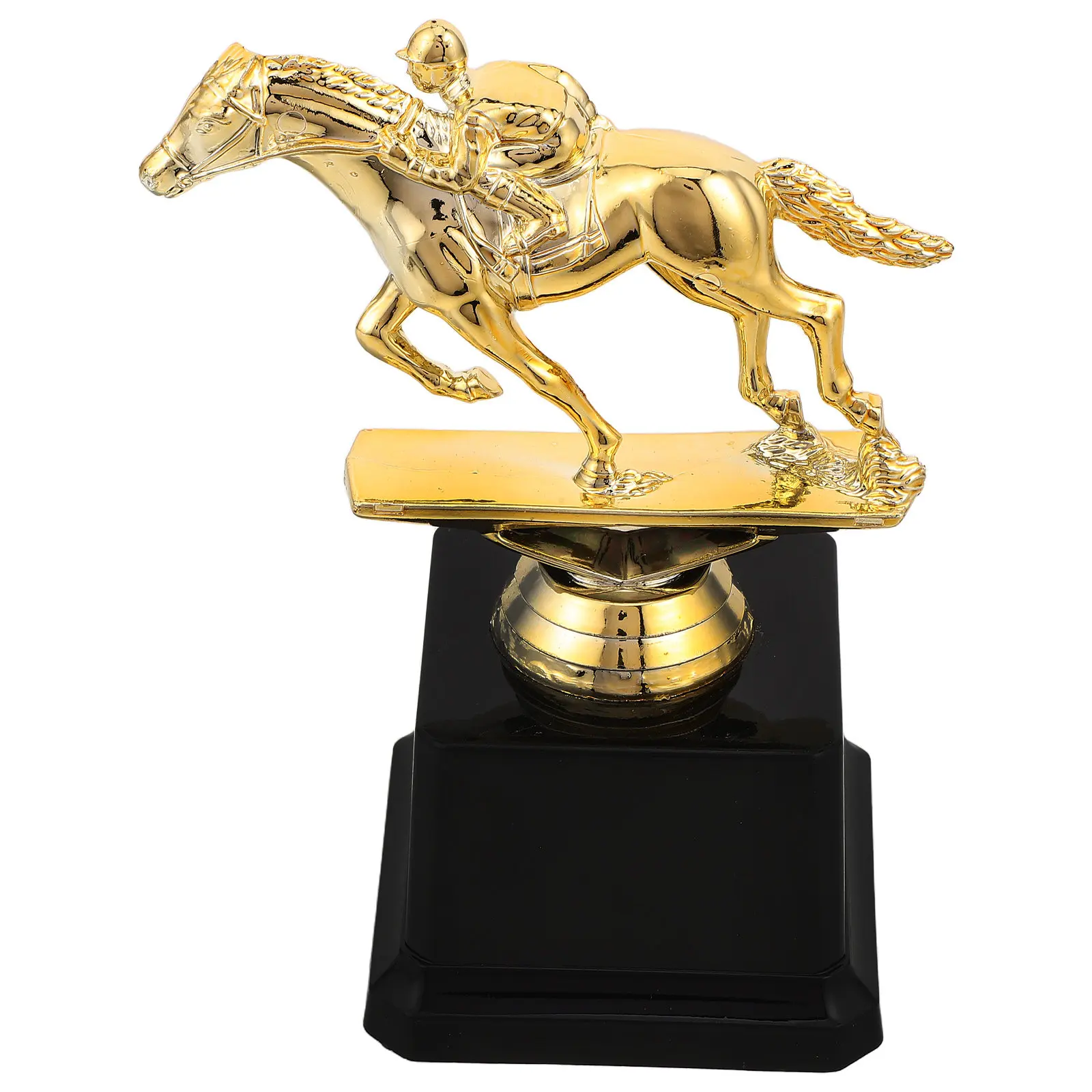 Horse Racing Trophy Cup Golden Base Horse Statue Elegant Equestrian Competition Trophy Derby Champion Award Souvenir Prize