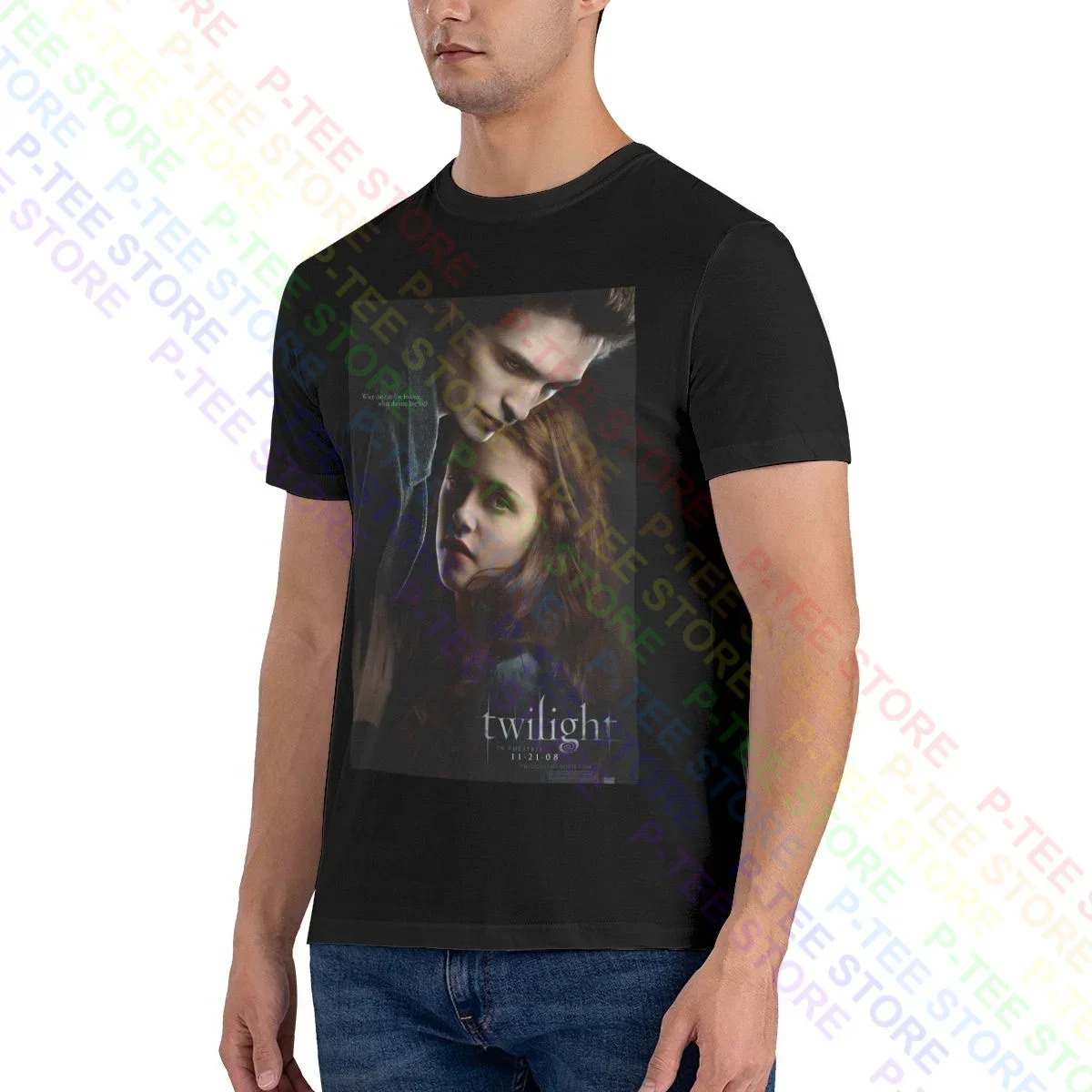 Twilight Saga Promo Edward Jacob T-shirt Tee Shirt Rare Unique Harajuku Streetwear