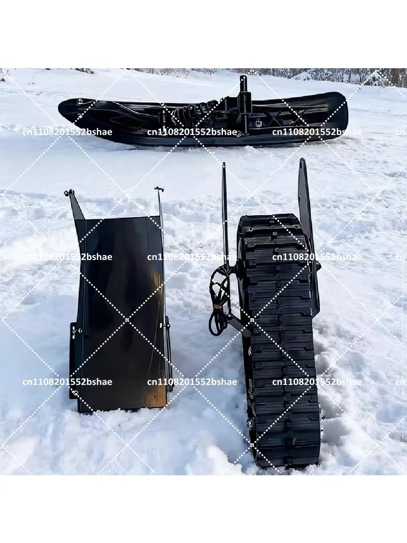 Modified Snow Two-Wheel Off-Road Electric Scooter Sled Board, Rubber Track Wheel 48V 800W Motor