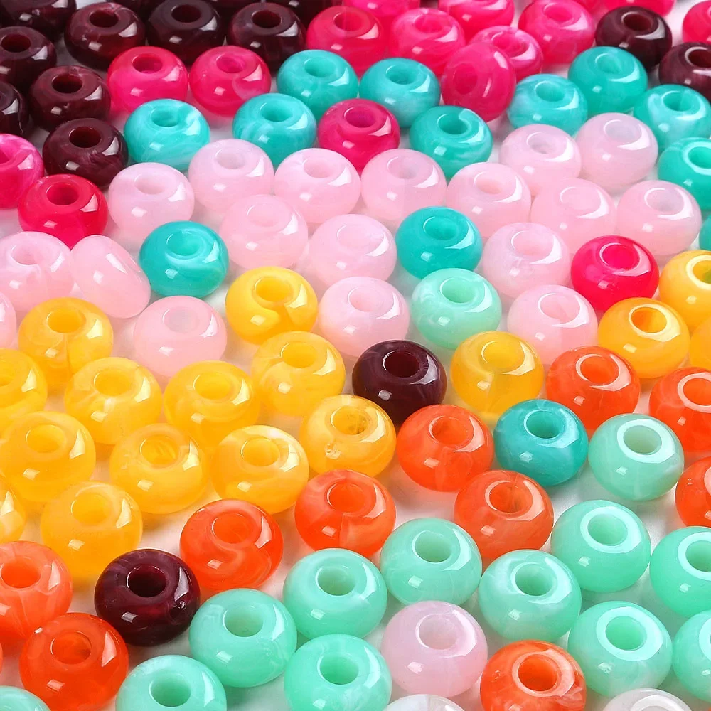 

10Pcs 14mm Round Ring Beads Big Hole Loose Spacer Beaded For Jewelry Making Supplies DIY Necklace Bracelet Accessory
