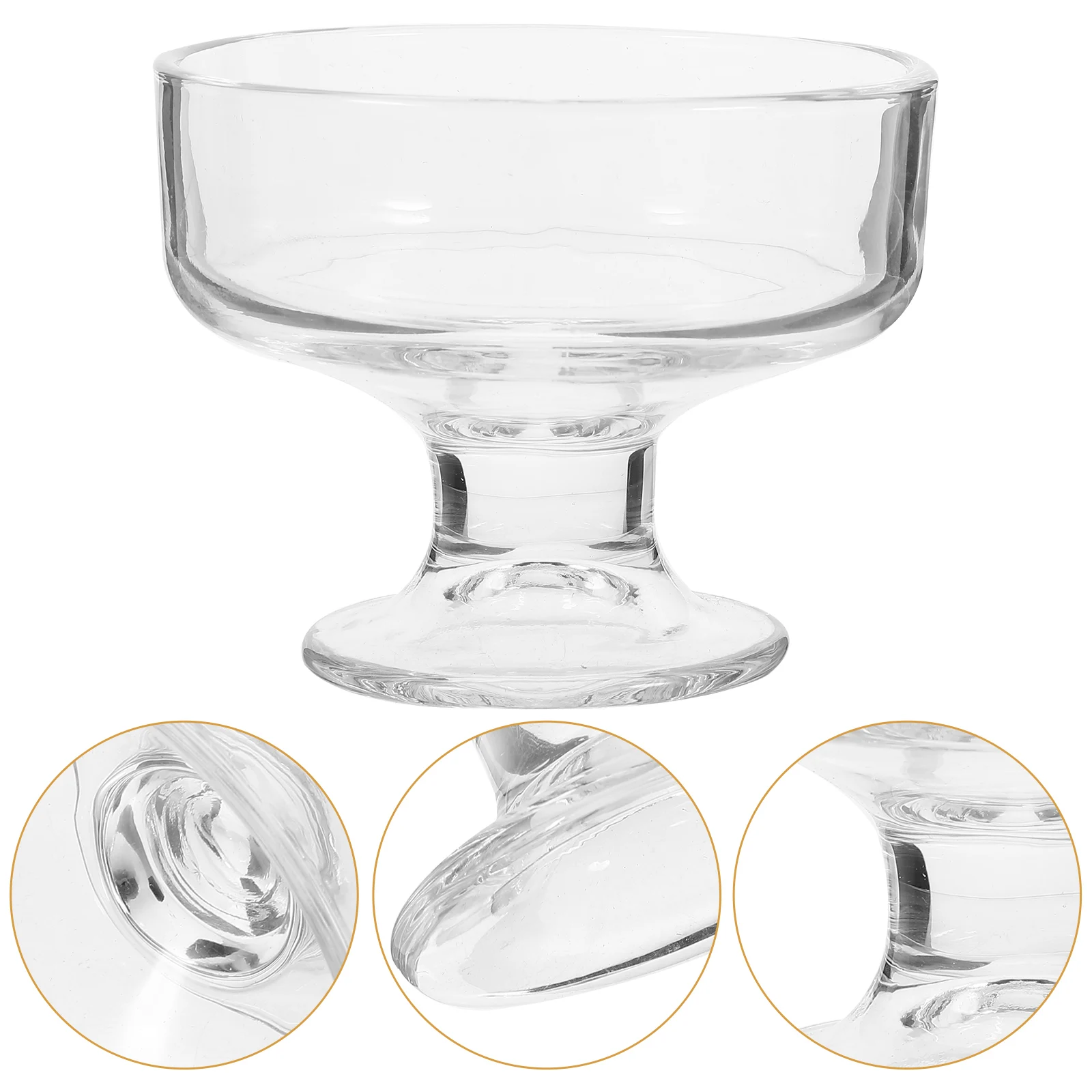 وعاء آيس كريم زجاجي 12 أونصة كوب حلوى عتيق الطراز عالي الوضوح وعاء تقديم قابل لإعادة الاستخدام لزبادي الفاكهة