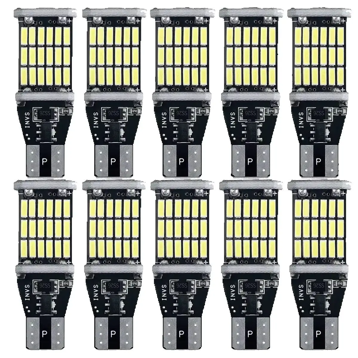 1-10X Canbus T15 T16 LED Reverse Lights W16W 912 921 LED Bulb No Error Car Back Up Rear Lamp 12V 6000K White Super Bright