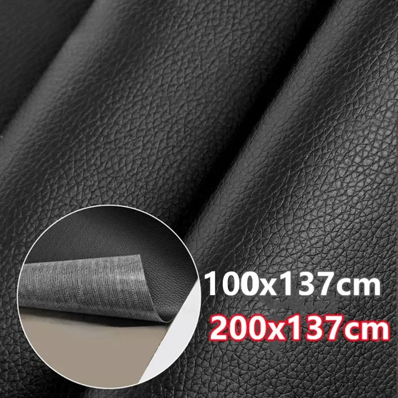 100/200x137cm PU Leather Self Adhesive Fix Subsidies Simulation Skin Back Since The Sticky Rubber Patch Leather Sofa Fabrics