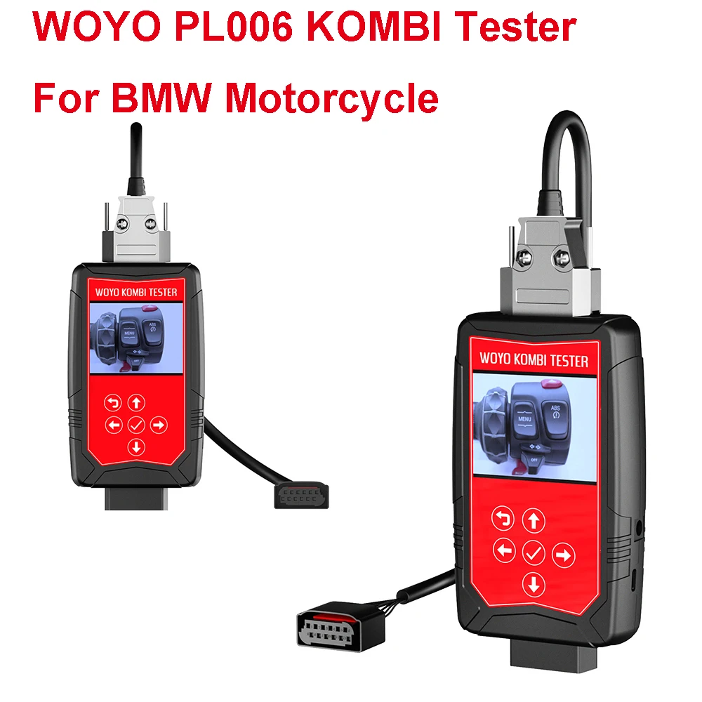 WOYO PL006 KOMBI Tester For BMW Motorcycle ECU Module Emulator 12Pin Cable Connect Original Button TFT Display Screen Off-line