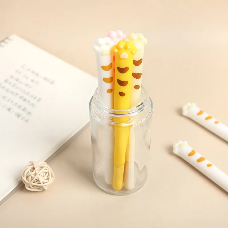 ZF2022 Korea cartoon cute cat claw soft gel pen student creative water pen stationery manufacturers wholesale Glass pen