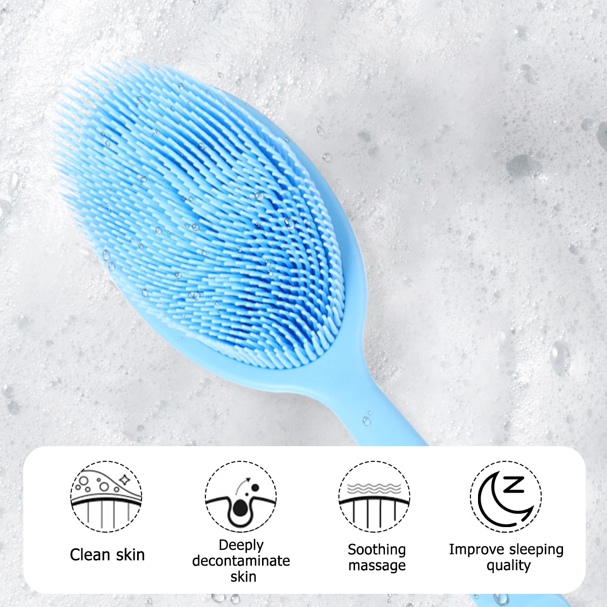 

Long Handle Silicone Bath Brush Back Cleaning Scrubber Shower Body Brush for Massage Bathing Accessories Bath Brushes