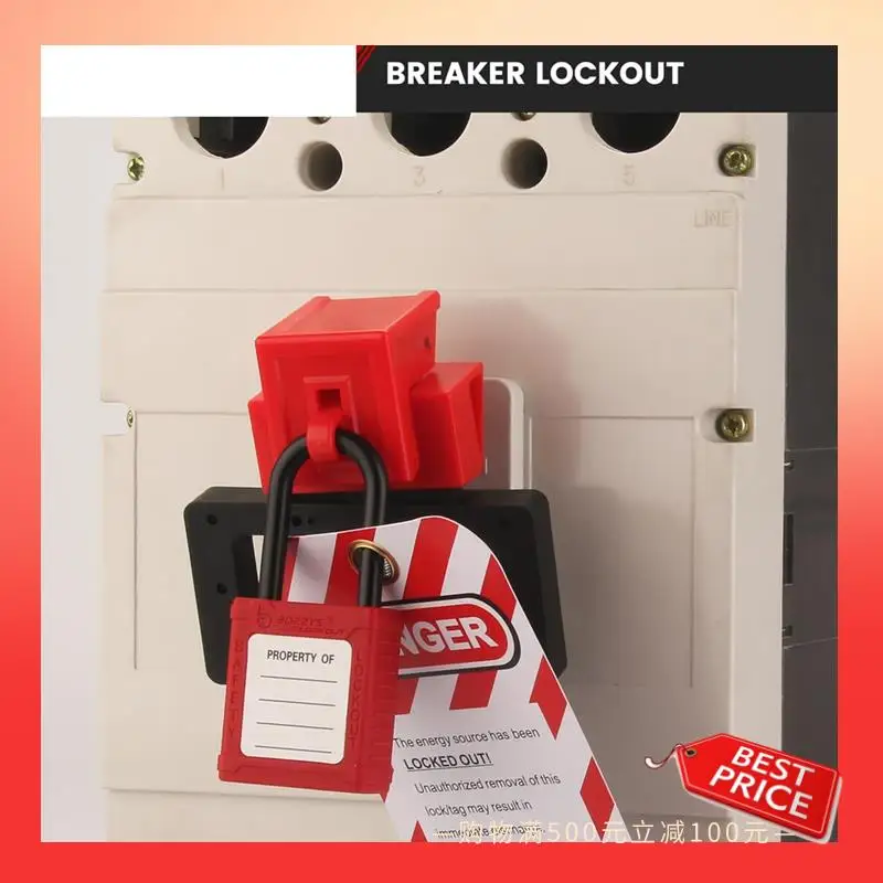 

ABNR Circuit Breaker Lockout Device With Lotopad Lockand Tag For 480/600V Clamp-On Breaker Lock Out Tag Out C