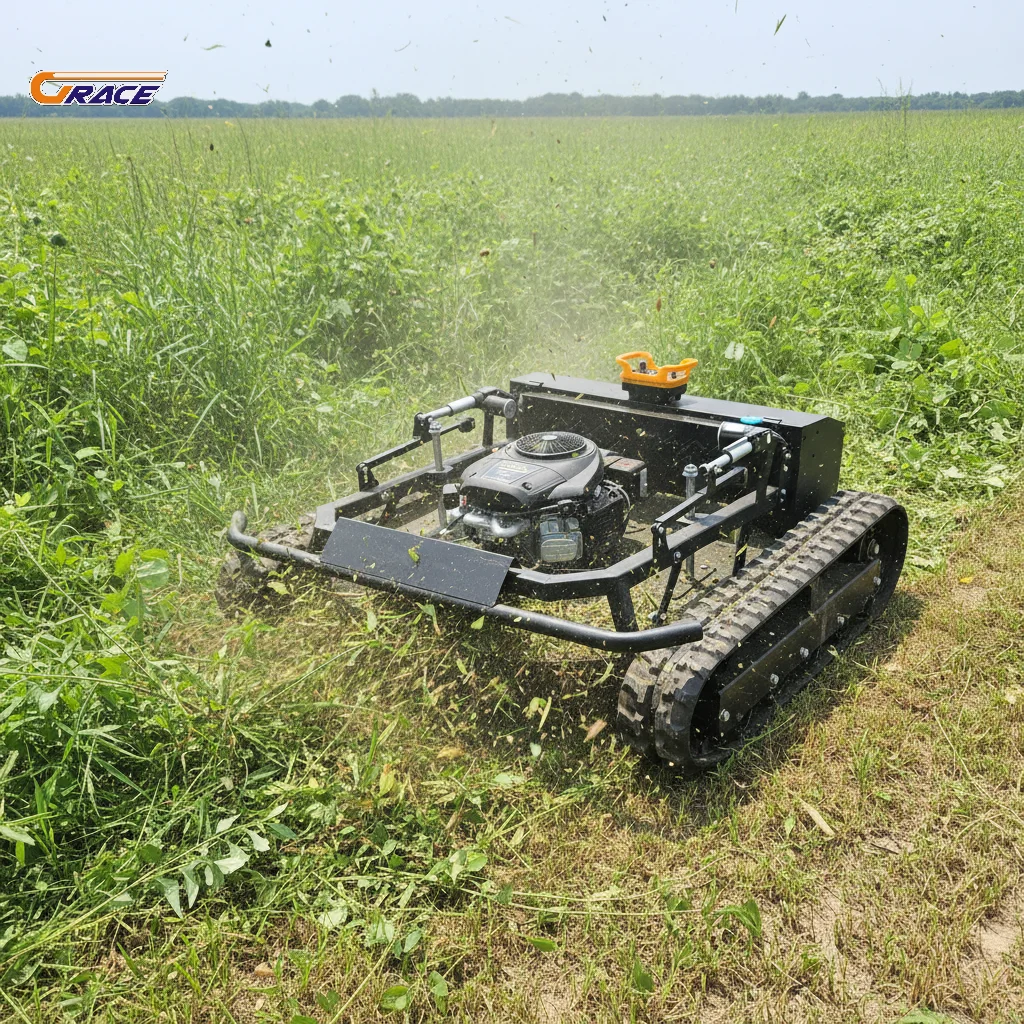 

Tracked RC Lawn Mower For Orchard Farm Slope Muddy Terrain Heavy Duty Use