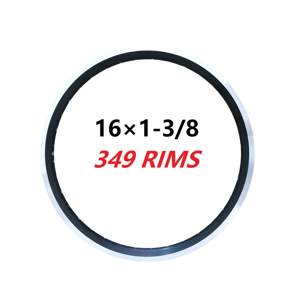 349 BMX 16 "1-3/8 składana obręcz rowerowa dwuwarstwowy pierścień rowerowy ze stopu aluminium CNC czarny srebrny 16/20/24/28/36 otwór dla Brompton — zdjęcie 2