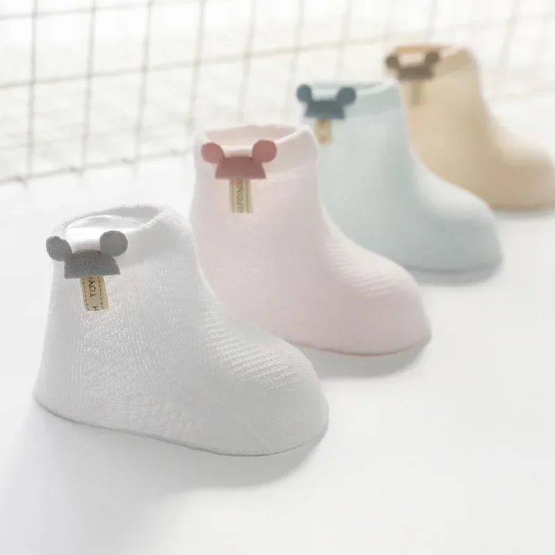 

1 Pairs Spring Summer Thin Mesh Baby Girls Boys Socks Cute Animal Children's Thin Sock Baby Newborn Short Socks 0 To 3 Years