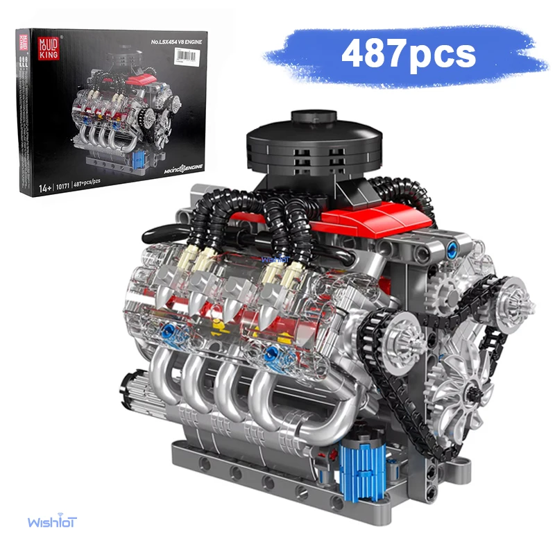 

10171 LSX454 V8 Engine Model 487pcs Assembly Ornament Kit Building Block set DIY Toys for Christmas Gifts