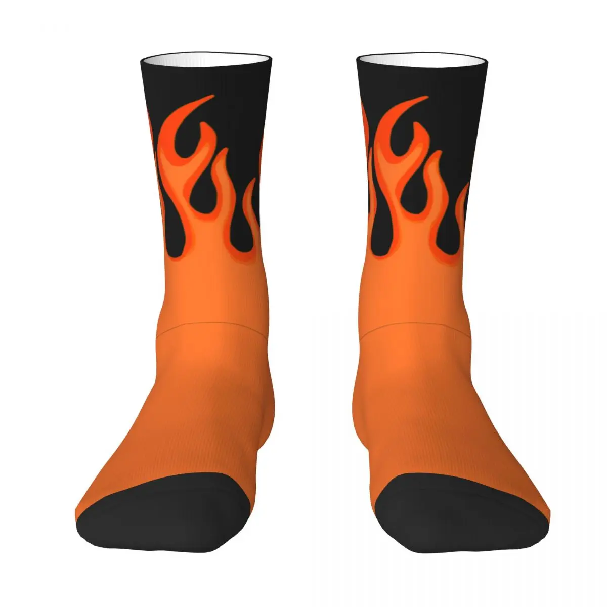 Fire Flame Socks Harajuku Desgin Elegant Stockings Autumn Anti Skid Unisex Socks Warm Soft Custom Running Sports Socks