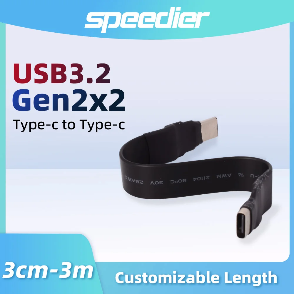 USB 3.2 Male Type-C To Type C USB C Female 3A 20P Extension Date Cable for Mobile Phone Tablet GPS  Charging Gen2 X2 20Gbps