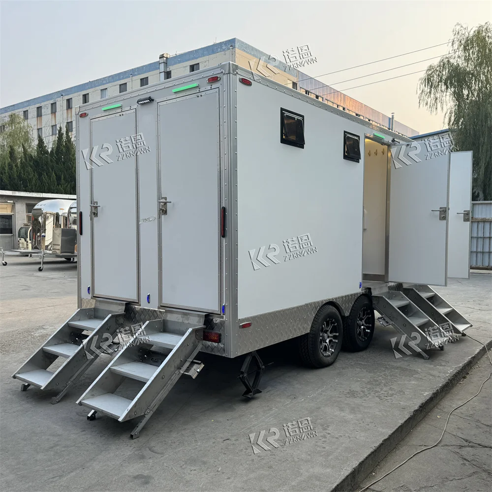 

Portable Toilet Trailer Luxury Mobile Bathroom Premium Restroom Trailer with Multiple Stalls