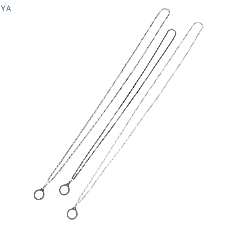 [YA]Anti-Lost Pen Lanyard Anti-drop Portable Metal Chain Necklace Lanyard Metal Lanyard Sling Snake Bone Chain With Rubble Ring view 6